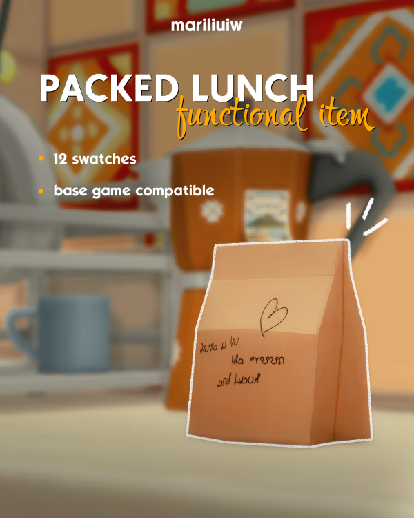 Maxis Match FUNCTIONAL packed lunch by simsfinds - The Sims 4 Custom Content