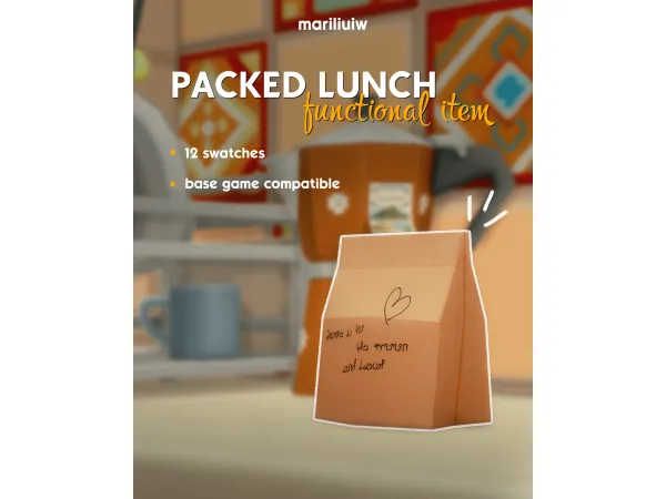 Maxis Match FUNCTIONAL packed lunch by mariliuiw - The Sims 4 Custom Content