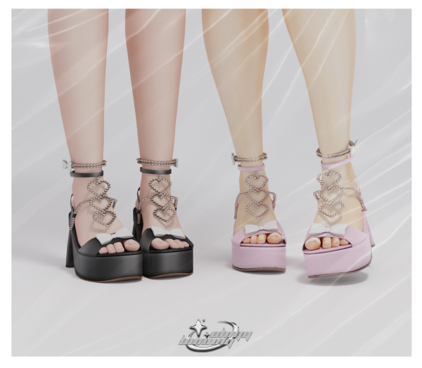 Alpha Pearls of Love Hight Heels by ohmybunnny2 - The Sims 4 Custom Content