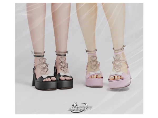 Alpha Pearls of Love Hight Heels - The Sims 4 Custom Content