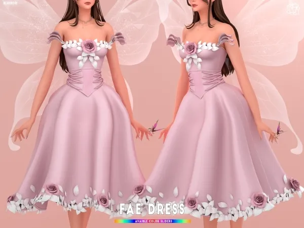 Mix FAE DRESS BRSIMS by bluerose-sims - The Sims 4 Custom Content