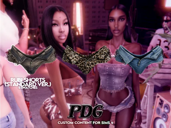 Alpha PDG Rubi Shorts (Standard Version) by decayed - The Sims 4 Custom Content