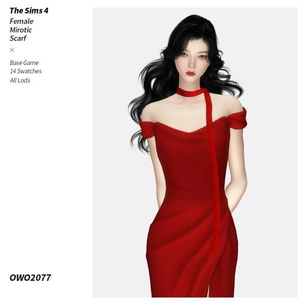 Maxis Match OWO2077 Mirotic Scarf F by simsfinds - The Sims 4 Custom Content