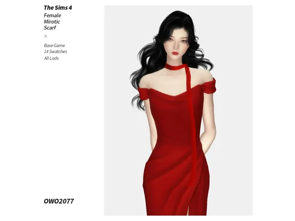 Maxis Match OWO2077 Mirotic Scarf F - The Sims 4 Custom Content