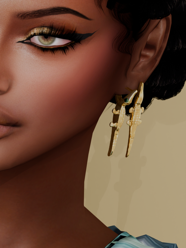 Alpha SUMMER TIME EARINGS by simsfinds - The Sims 4 Custom Content