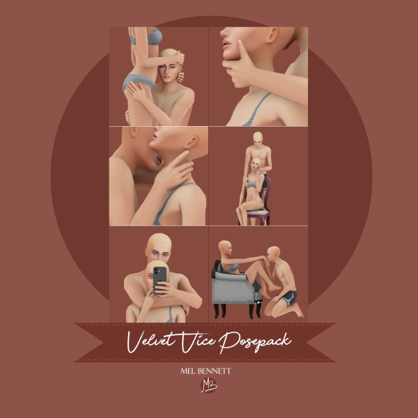 Mix Velvet Vice Posepack by melbennett - The Sims 4 Custom Content