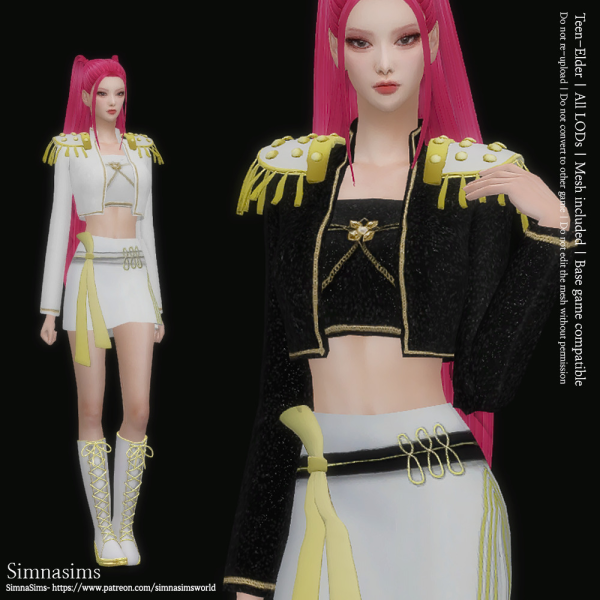 Maxis Match Mira Golden Outfit by simsfinds - The Sims 4 Custom Content