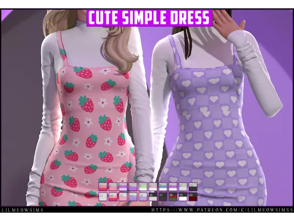 Alpha Cute Simple Dress - The Sims 4 Custom Content