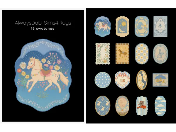 Alpha [AlwaysDabi] Rugs_N9 by simsfinds - The Sims 4 Custom Content