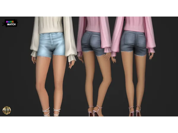 Maxis Match AYLA SET SHORTS by ModCo Studios - The Sims 4 Custom Content