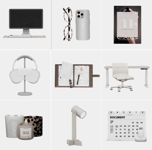 Maxis Match HOME OFFICE ESSENTIALS by simsfinds - The Sims 4 Custom Content