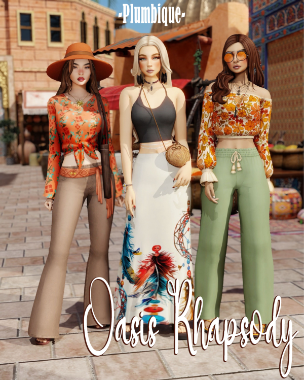 Maxis Match Oasis Rhapsody set by Plumbique - The Sims 4 Custom Content