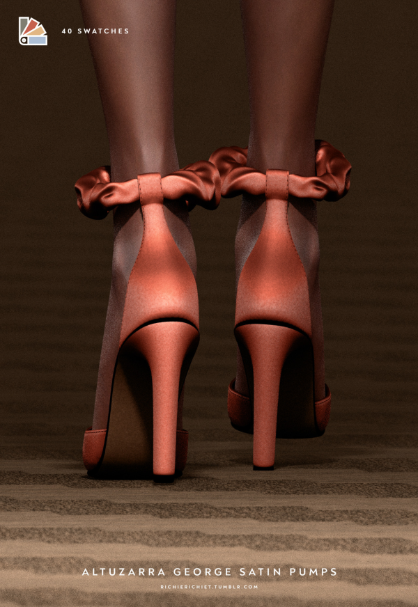 Alpha Altuzarra George Satin Pumps by simsfinds - The Sims 4 Custom Content