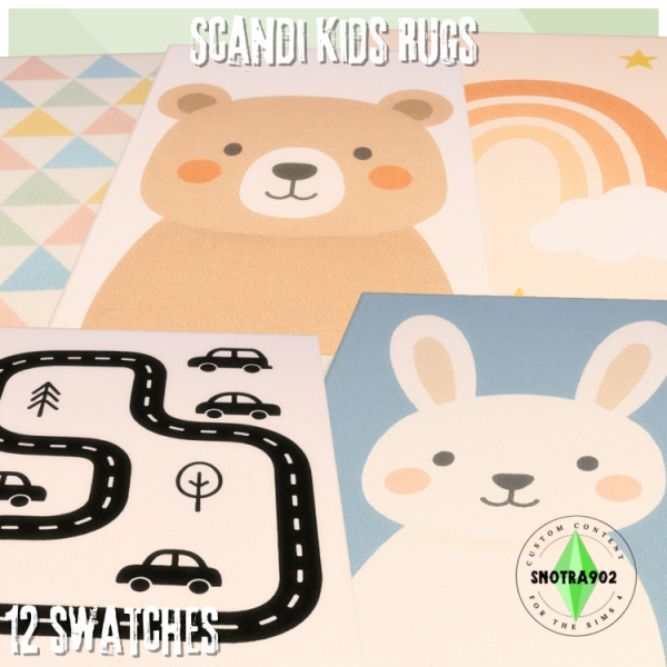 Mix Scandi Kids Rugs by simsfinds - The Sims 4 Custom Content