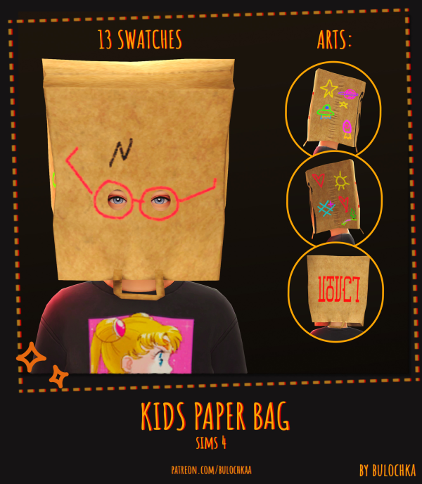Mix Paper bag for kids by simsfinds - The Sims 4 Custom Content