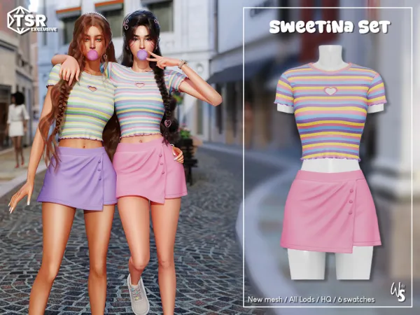 Mix Sweetina Clothing Set by wisteriasims - The Sims 4 Custom Content