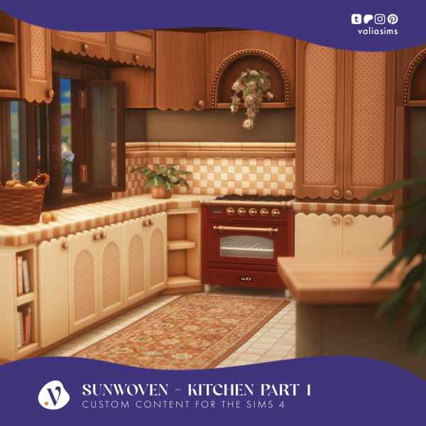 Maxis Match Sunwoven Kitchen Part 1 by simsfinds - The Sims 4 Custom Content