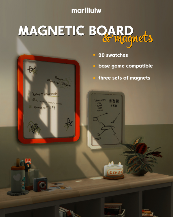 Maxis Match RECOLOUR magnetic board magnets by simsfinds - The Sims 4 Custom Content