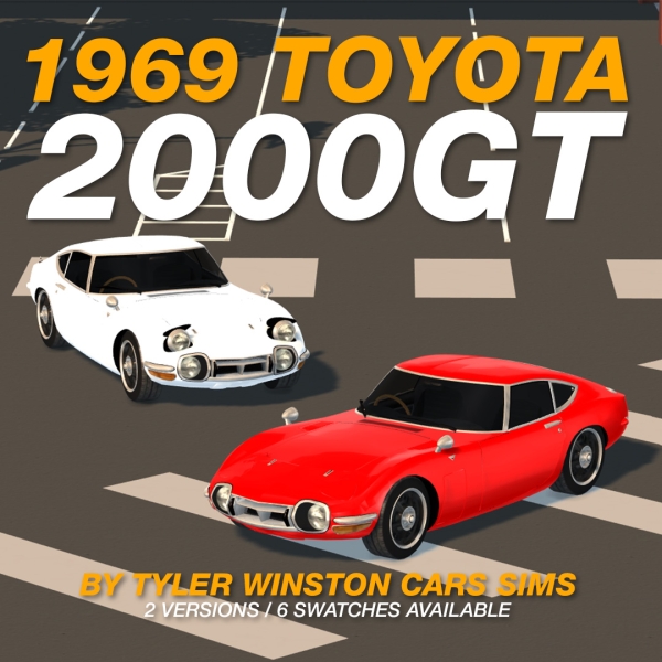 Alpha Tyler Winston Cars 1969 Toyota 2000GT by tylerwcars - The Sims 4 Custom Content