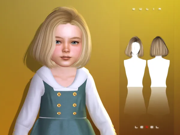 Alpha Yulia toddler hairstyle by lexel - The Sims 4 Custom Content
