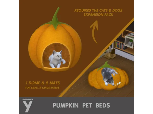 Maxis Match Pumpkin Pet Beds by YannaSims4CC - The Sims 4 Custom Content