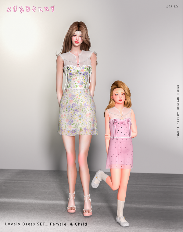 Alpha [SUNBERRY] 2560_Lovely Dress by simsfinds - The Sims 4 Custom Content