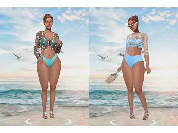 Alpha Muriels going to the beach lookbook by simsfinds - The Sims 4 Custom Content
