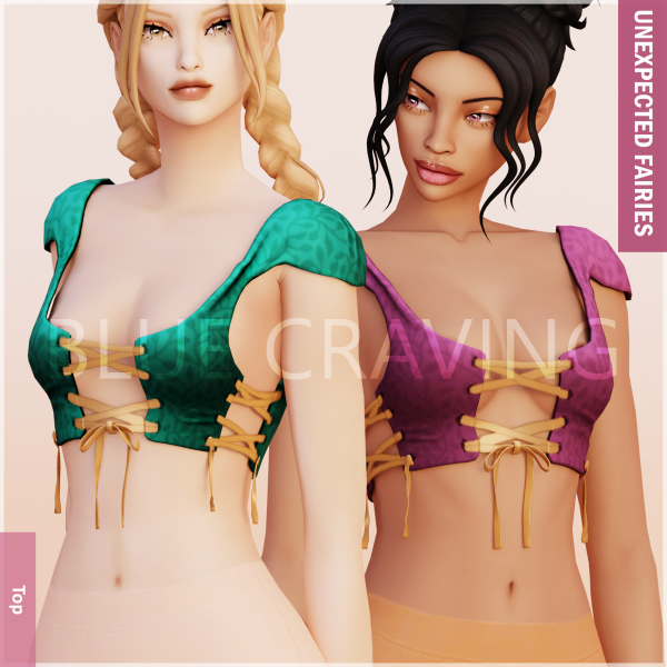 Alpha Blue Craving Fairy Top by bluecraving - The Sims 4 Custom Content