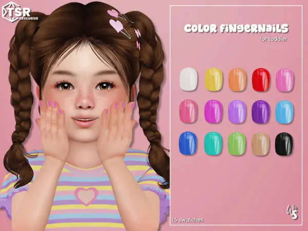 Alpha Color FingerNails for toddler by wisteriasims - The Sims 4 Custom Content