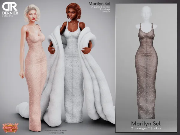 Alpha DERNIER Marilyn Set (Gift) by bergdorfsims - The Sims 4 Custom Content