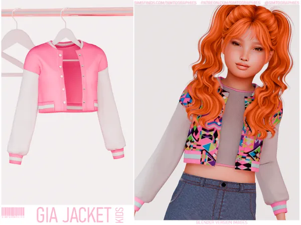 Alpha Gia Jacket Kids Version by simtographies - The Sims 4 Custom Content