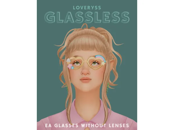 Maxis Match GLASSLESS EA GLASSES WITHOUT LENSES by loveryss - The Sims 4 Custom Content