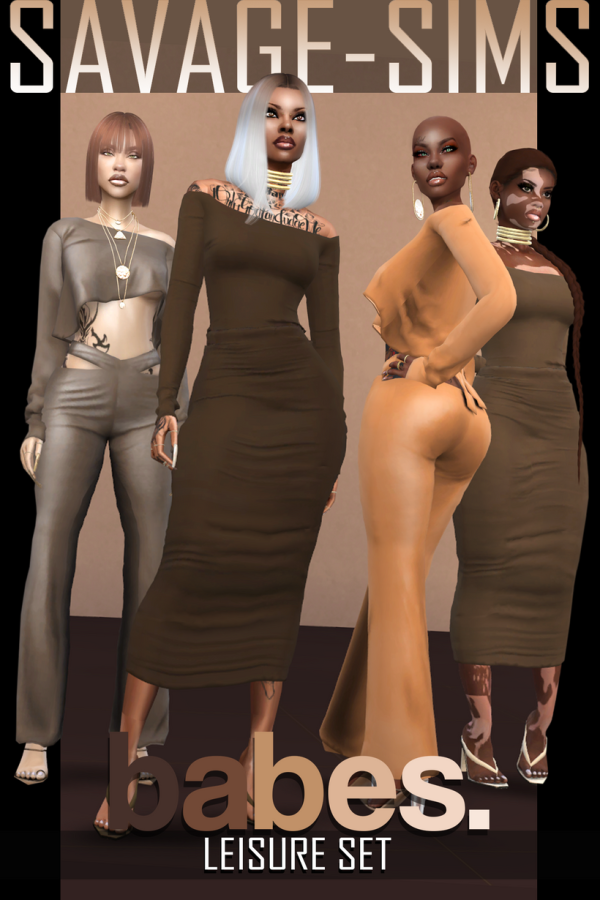 Alpha BABES LEISURE SET SIMS by simsfinds - The Sims 4 Custom Content