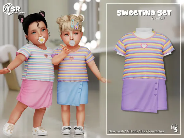 Mix Sweetina Clothing Set for infant by wisteriasims - The Sims 4 Custom Content