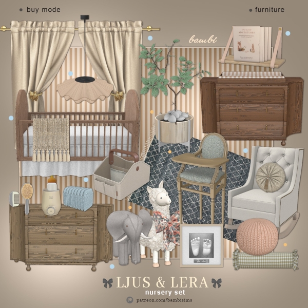Alpha ljus and lera nursery by bambisims - The Sims 4 custom content