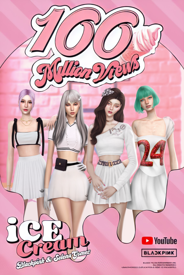Mix Roselipa BlackPink Ice Cream Pose pack by simsfinds - The Sims 4 Custom Content