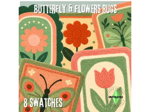 Butterfly & Flowers - Rugs By Snotra902