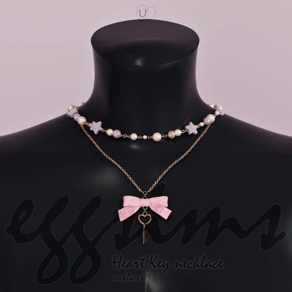 Alpha [EGGSIMS] Heart key necklace by simsfinds - The Sims 4 Custom Content