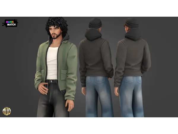 Maxis Match MYLES JACKET by ModCo Studios - The Sims 4 Custom Content