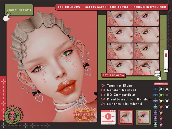 Mix Showgirl Eyeliner by unidentifiedsims - The Sims 4 Custom Content