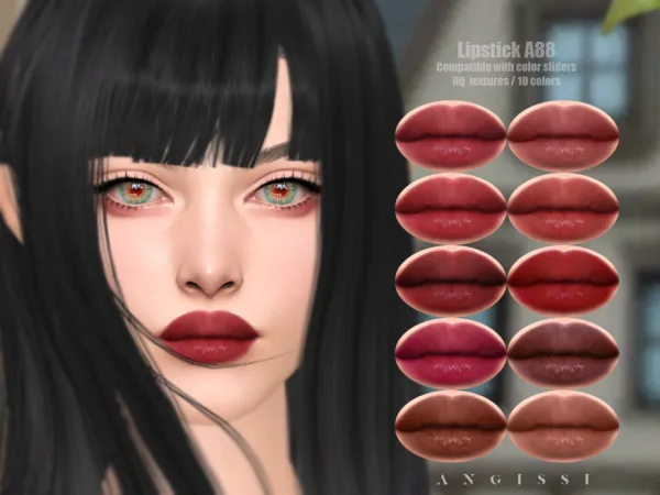 Alpha Lipstick A88 by ANGISSI - The Sims 4 Custom Content