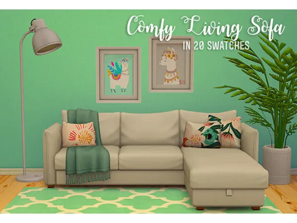 linacherie comfy living sofa - The Sims 2 Custom Content