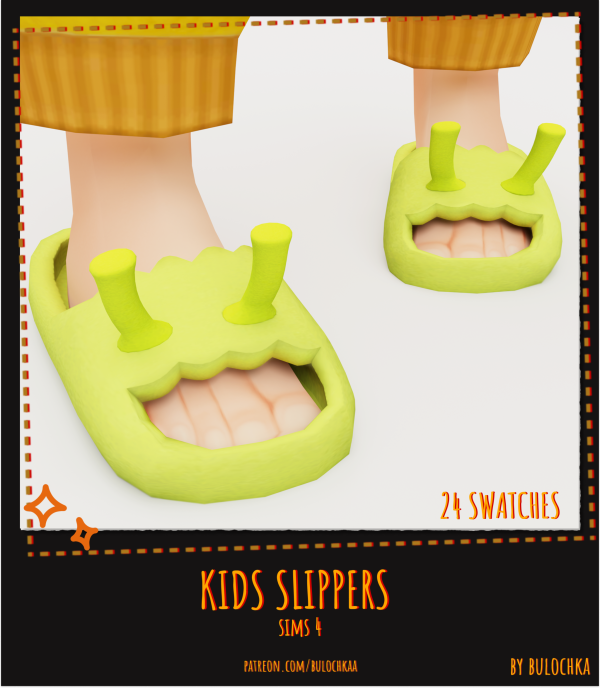 Maxis Match Shrek Slippers for kids by simsfinds - The Sims 4 Custom Content