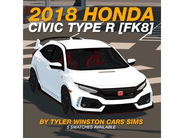 Alpha Tyler Winston Cars 2018 Honda Civic Type R [FK8] - The Sims 4 Custom Content