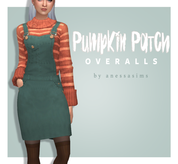 Maxis Match Anessasims Pumpkin Patch Overalls by simsfinds - The Sims 4 Custom Content