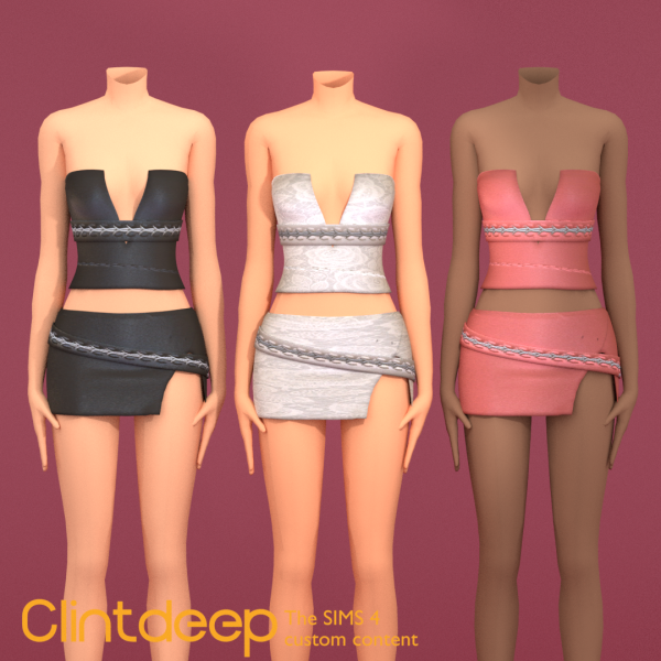 Mix Clintdeep Tube Dress by simsfinds - The Sims 4 Custom Content