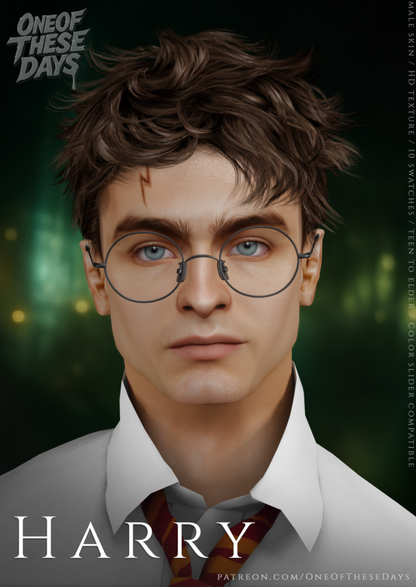 Alpha Harry (Daniel Radcliffe) SKIN scar tray files by oneofthesedays - The Sims 4 Custom Content
