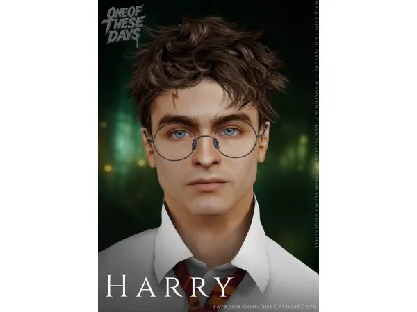 Alpha Harry (Daniel Radcliffe) SKIN scar tray files - The Sims 4 Custom Content
