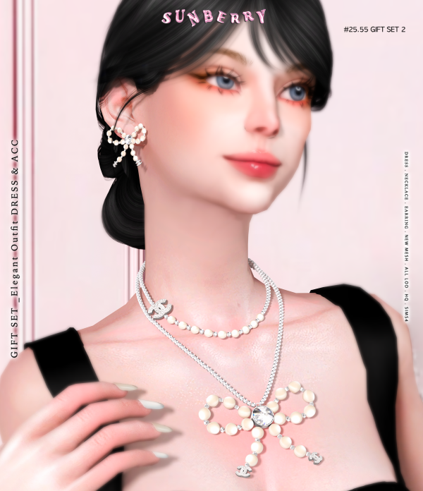 Alpha [SUNBERRY] 2555 GIFT SET2 Elegant Acc by simsfinds - The Sims 4 Custom Content