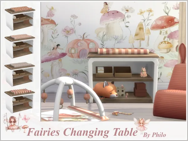 Maxis Match Fairies Baby Playmat and Changing Table by Philo995 - The Sims 4 Custom Content